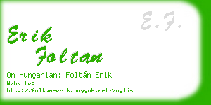 erik foltan business card